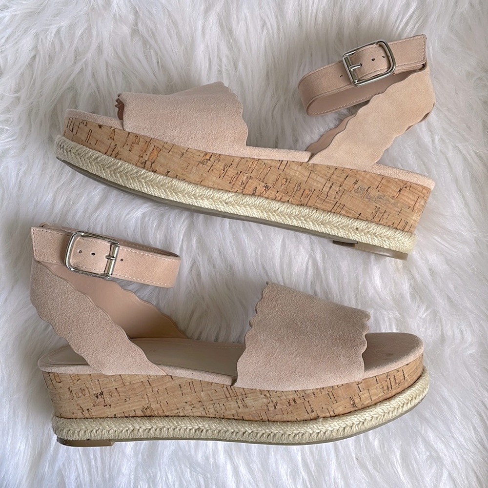 Marc Fisher Faitful Platform Sandal - light pink Suede - 8.5